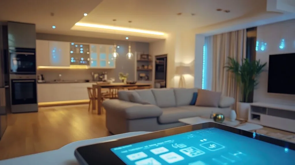 Builder and home automation integrator reviewing plans for a luxury smart home