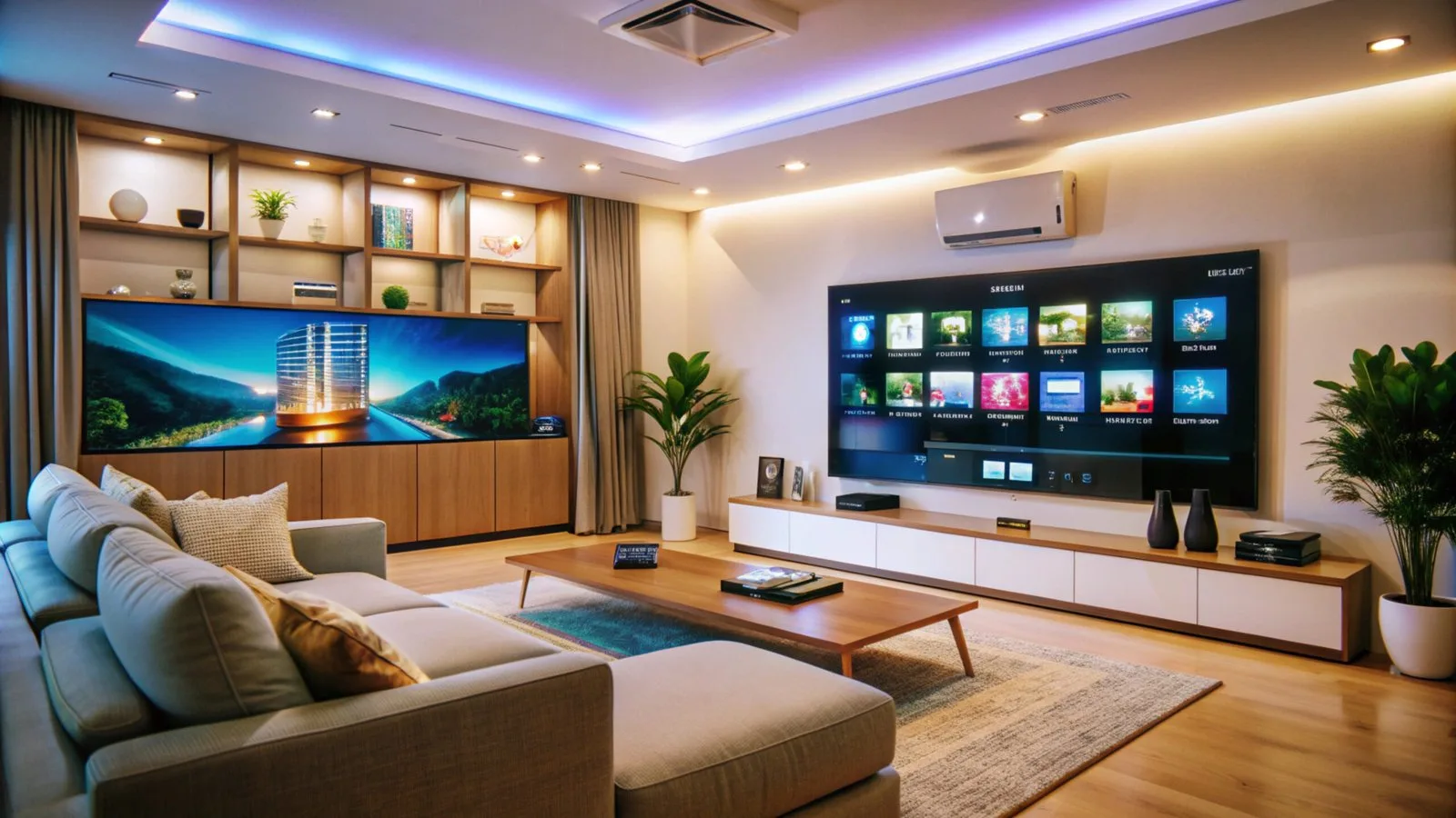 High-end television mounted in a luxury outdoor living space